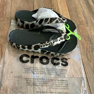 Crocs Leopard Print Sandals